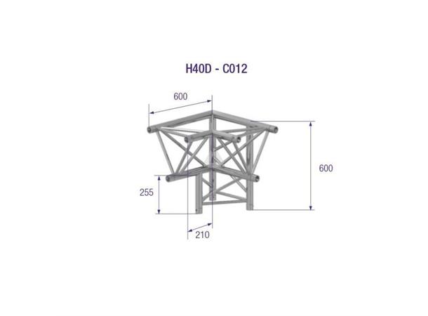 TRIANGLE 40 3-WAY CORNER R  AD HC - Corners maintube 48x3