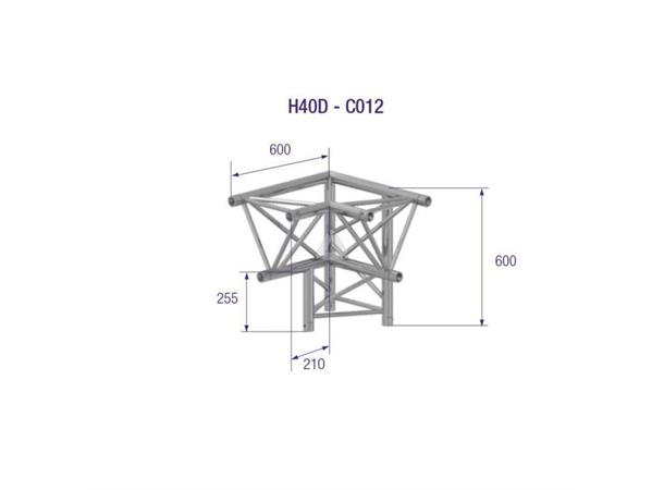 TRIANGLE 40 3-WAY CORNER R  AD HC - Corners maintube 48x3 
