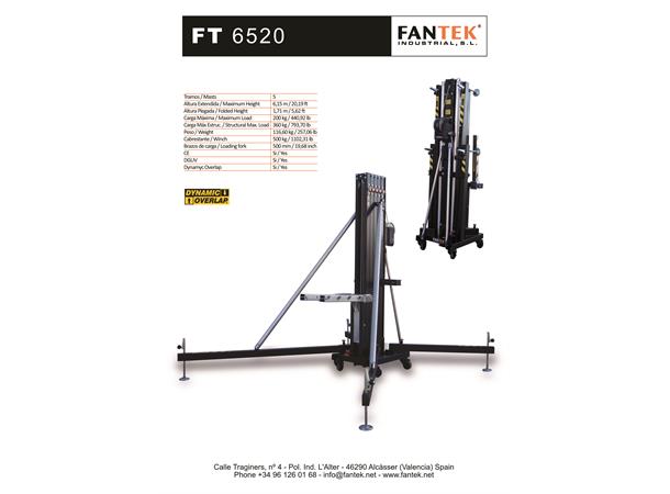 Fantek 6,5m, 200kg, Black FRONTAL LOAD LIFTING TOWERS 