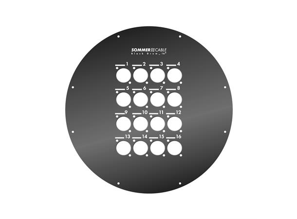 Front panel 16 Holes f. Kabeltrommel Front panel with 16 D-holes for GT450
