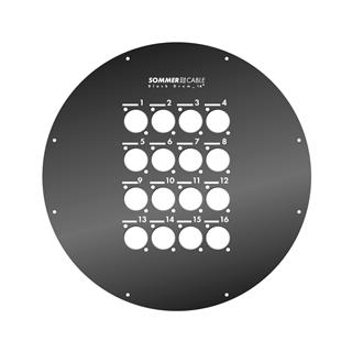 Front panel 16 Holes f. Kabeltrommel Front panel with 16 D-holes for GT450