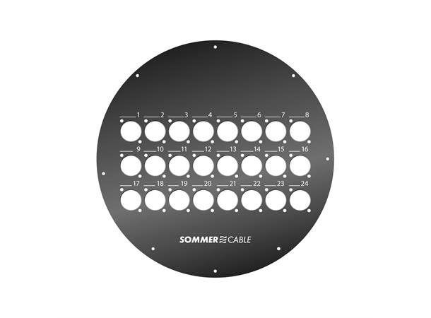 Front panel 24 Holes f. Kabeltrommel Front panel with 24 D-holes for GT450