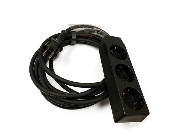 Skjøtekabel T25+430 1,5mm² 15M Sort shuko/grenuttak til scenebruk 