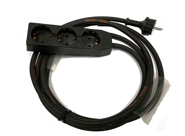 Skjøtekabel T25+430 2,5mm² 3M Sort shuko/grenuttak til scenebruk 