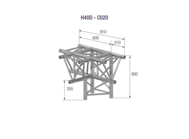 TRIANGLE 40 4-WAY T-JOINT AD HC - Corners maintube 48x3