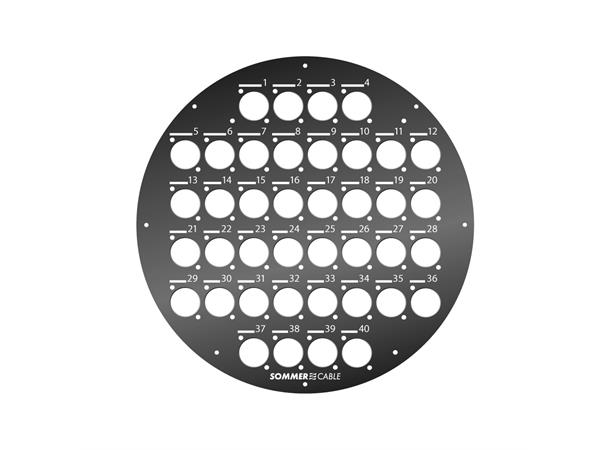Front panel 40 Holes f. Kabeltrommel Front panel with 40 D-holes for GT450