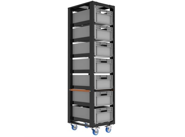 Storage cart height 203 with set D and top lid