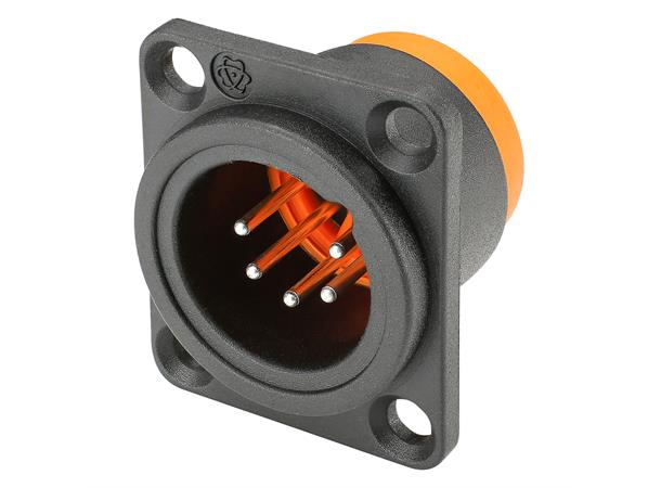 HICON HI-X5DM-HD-B 5-pin XLR han chassis Sort. D-panel, IP67 