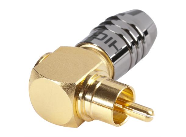KabelPlug angled-sort HICON RCA, 2-pole, screw-type