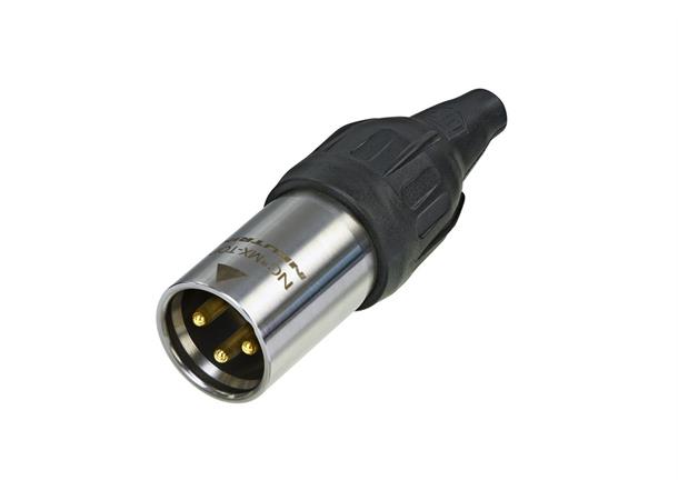 Neutrik NC3MX-TOP XLR plugg 3P Heavy Duty Han Sort IP65 