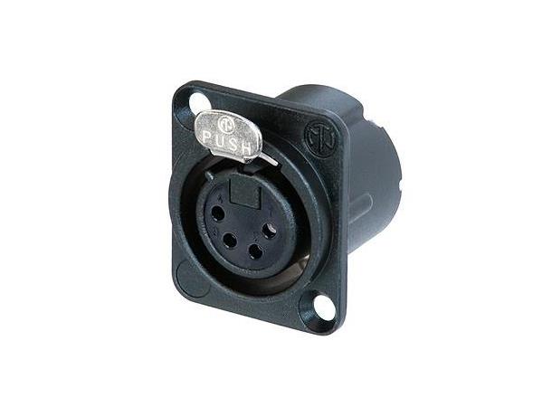 Neutrik NC4FD-LX-BAG XLR chassis 4P Hun Sort 