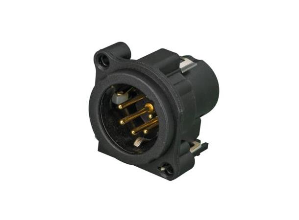 Neutrik NC5MAV-SW XLR chassis 5P Han frontpanel vertikal PCB 