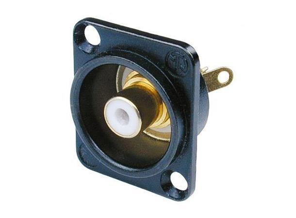 Neutrik NF2D-B-9 Phono Chassis Hun Hvit D-type isolert RCA 