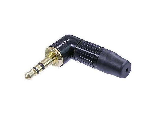 Neutrik NTP3RC-B Minijack plugg 3P Han Sort/Gull vinkel 