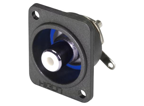 D-Flange Installation socket solder HICON RCA, 2-pole , metal
