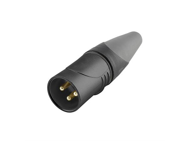 HICON HI-X3CM-HD-B 3-pin XLR han, kabel Sort. IP67 For Ø4.6-6.5mm