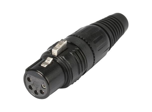 HICON HI-X5CF-B 5-pin XLR hun for kabel Sort 