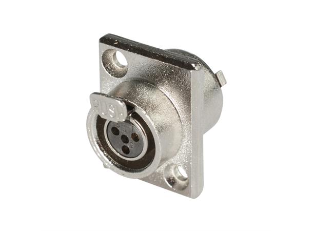 HICON HI-XMEF4 4-pin Mini XLR hun D-panel. Loddetilk.