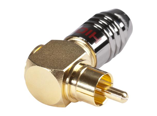 KabelPlug angled-rt HICON RCA, 2-pole, screw-type