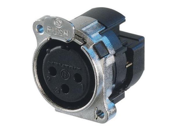 Neutrik NC3FBY XLR chassis 3P Hun Nikkel IDC for AWG 26-24