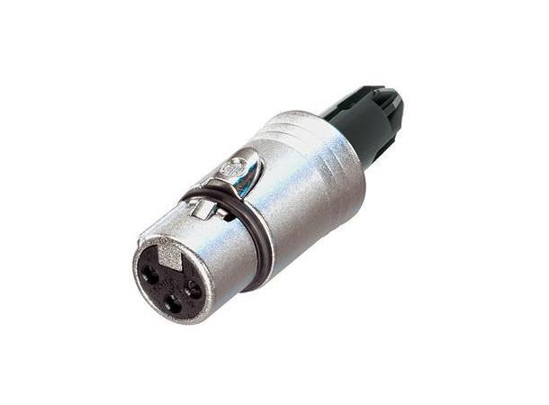 Neutrik XLR plugg Hun Nikkel uten foring 50 stk i pakken 