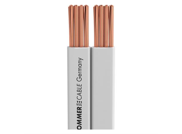 TRIBUN Speaker cable 2x4,00mm² hvit Flat og pen kabel.