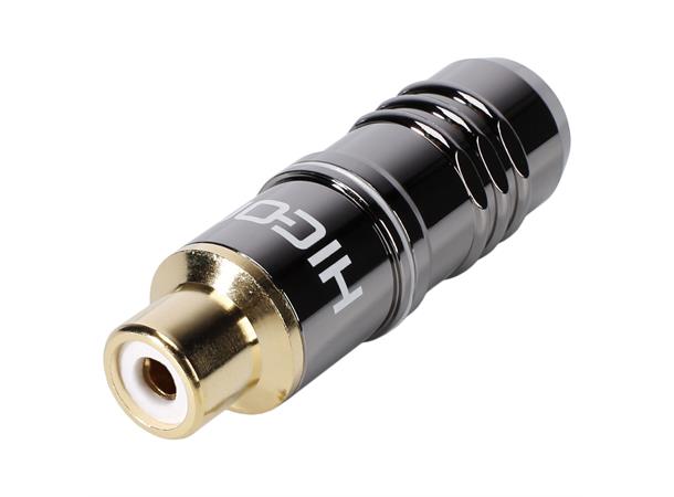 Cable socket - hvit HICON RCA, 2-pole , metal 