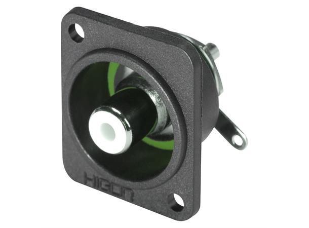 D-Flange Installation socket solder HICON RCA, 2-pole , metal