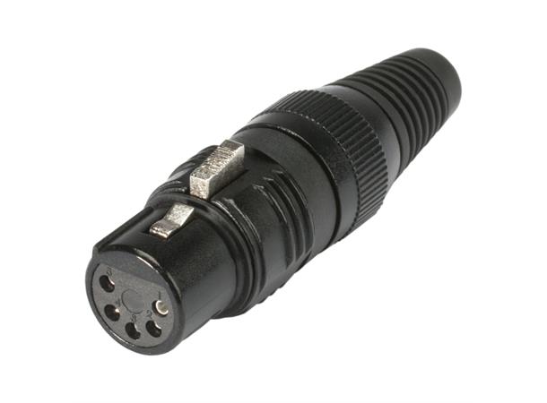 HICON HI-X5CF-M 5-pin XLR hun for kabel Sort. Metall bakstykke 