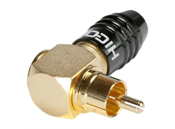 KabelPlug angled HICON RCA, 2-pole, screw-type