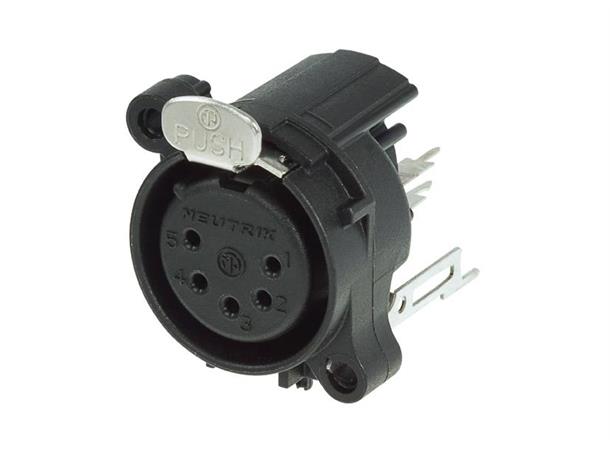 Neutrik NC5FAV XLR receptacle chassis 5P Hun vertikal PCB 