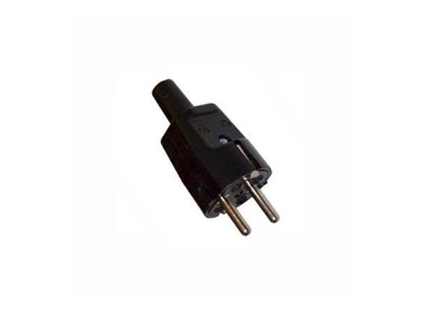 Støpsel med jord Sort shuko PVC 230V 16A 
