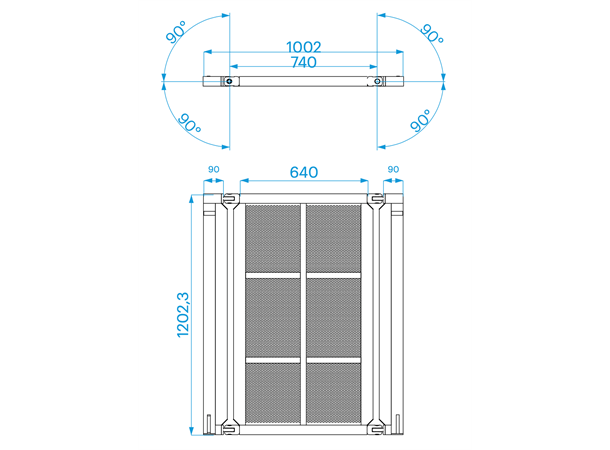 BARRIER CORNER 100CM  FLEX ADJ 