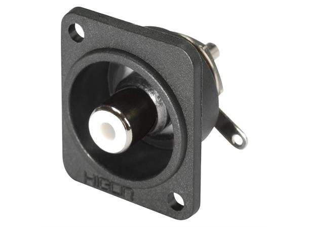 D-Flange Installation socket solder HICON RCA, 2-pole , metal