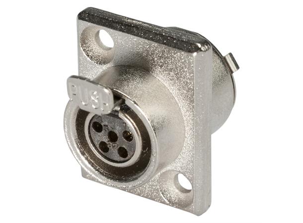HICON HI-XMEF5 5-pin Mini XLR hun D-panel. Loddetilk.