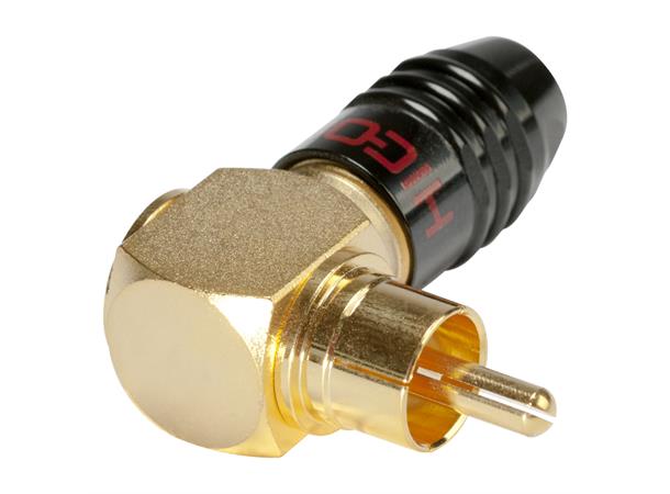 KabelPlug angled-rt HICON RCA, 2-pole, screw-type 