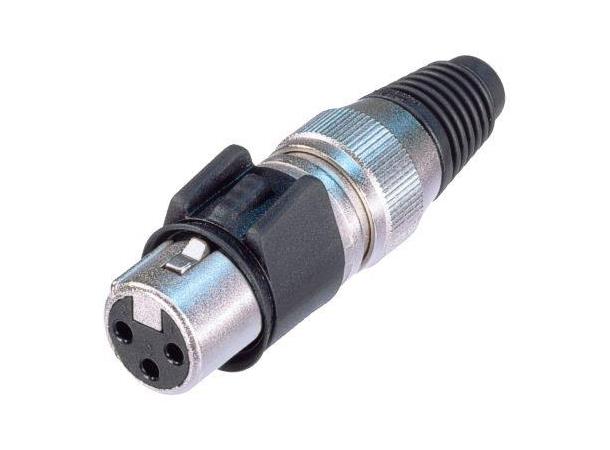 Neutrik NC3FX-HD XLR plugg 3P Hun Nikkel Heavy Duty steel 