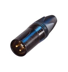 Neutrik NC3MXX-B XLR 3P plugg Han Sort/Gull