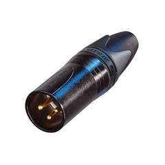 Neutrik NC3MXX-B XLR 3P plugg Han Sort/Gull