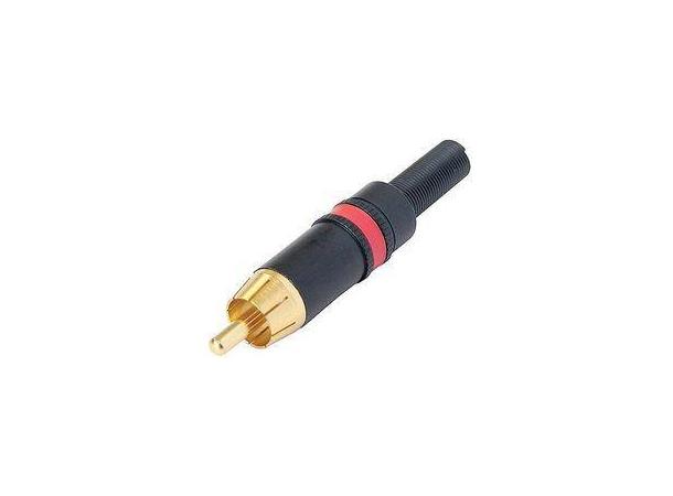 Neutrik REAN NYS373-2 Phono Plugg Han Sort/Gull/Rød RCA
