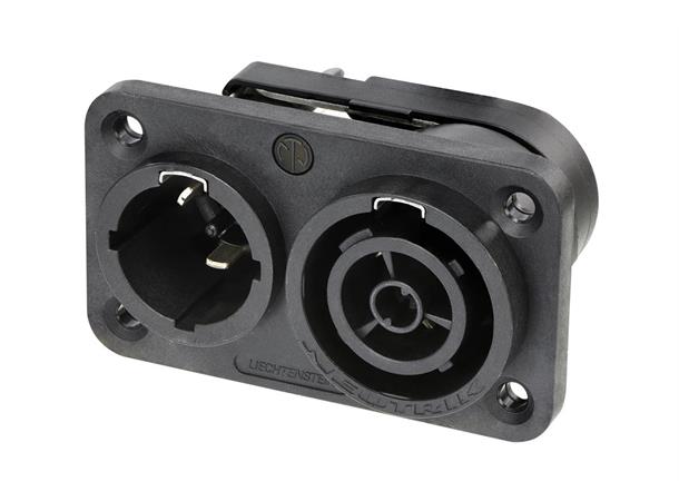 Neutrik powerCON TRUE1 Ch duplex Inlet outlet 1/4" flat tab 