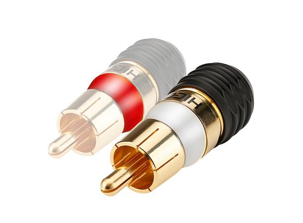 RCA/RCA male solder freee Montage HICON RCA/Screw & play, 2-pole