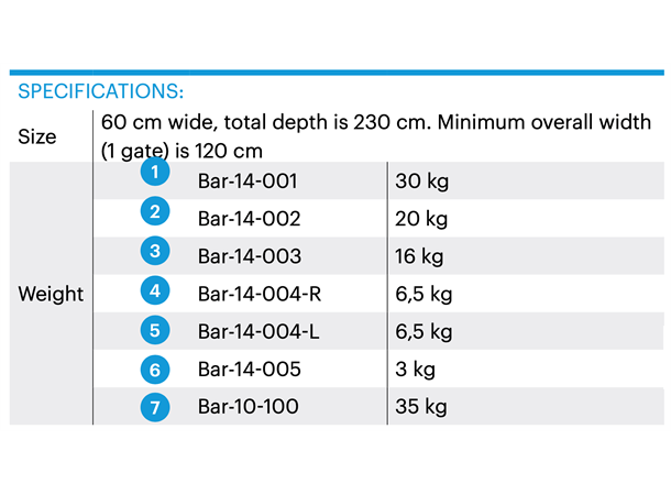 BARRIER LINE UP GATE BASE 2M 