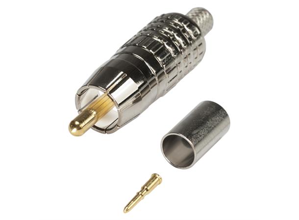 Crimp-KabelPlug HICON RCA, 2-pole , metal 