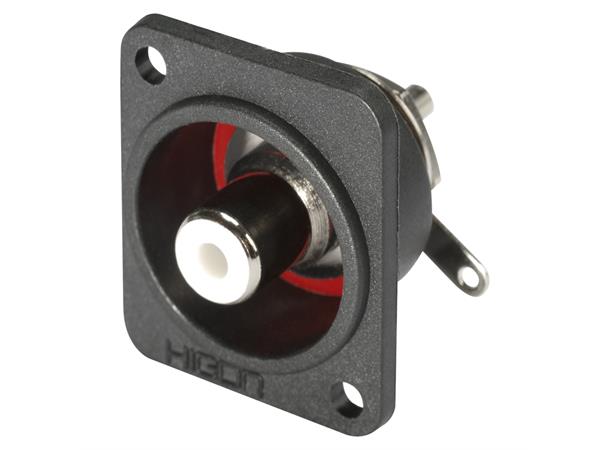 D-Flange Installation socket solder HICON RCA, 2-pole , metal