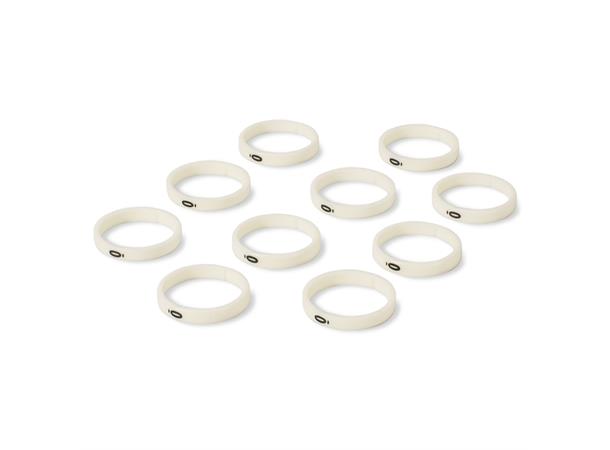 HICON HI-XC-00-WS Nr.ring for XLR 10 stk, merket "0". For HICON XLR
