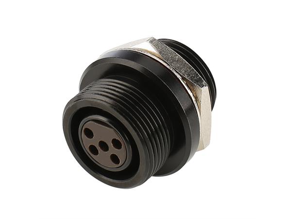 HICON HI-XMEF5-HD-B 5-pin Mini XLR hun IP67. For chassis. Loddetilk.