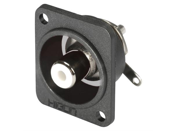 D-Flange Installation socket solder HICON RCA, 2-pole , metal 