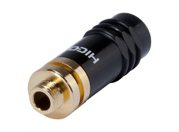 HICON HI-J35S-SCREW-F 3.5mm MiniJack hun Stereo. Maks kabel Ø 5.8mm