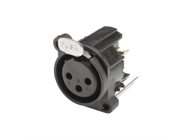 HICON HI-X3AF-PV XLR hun for chassis For PCB mont. Loddetilk. 